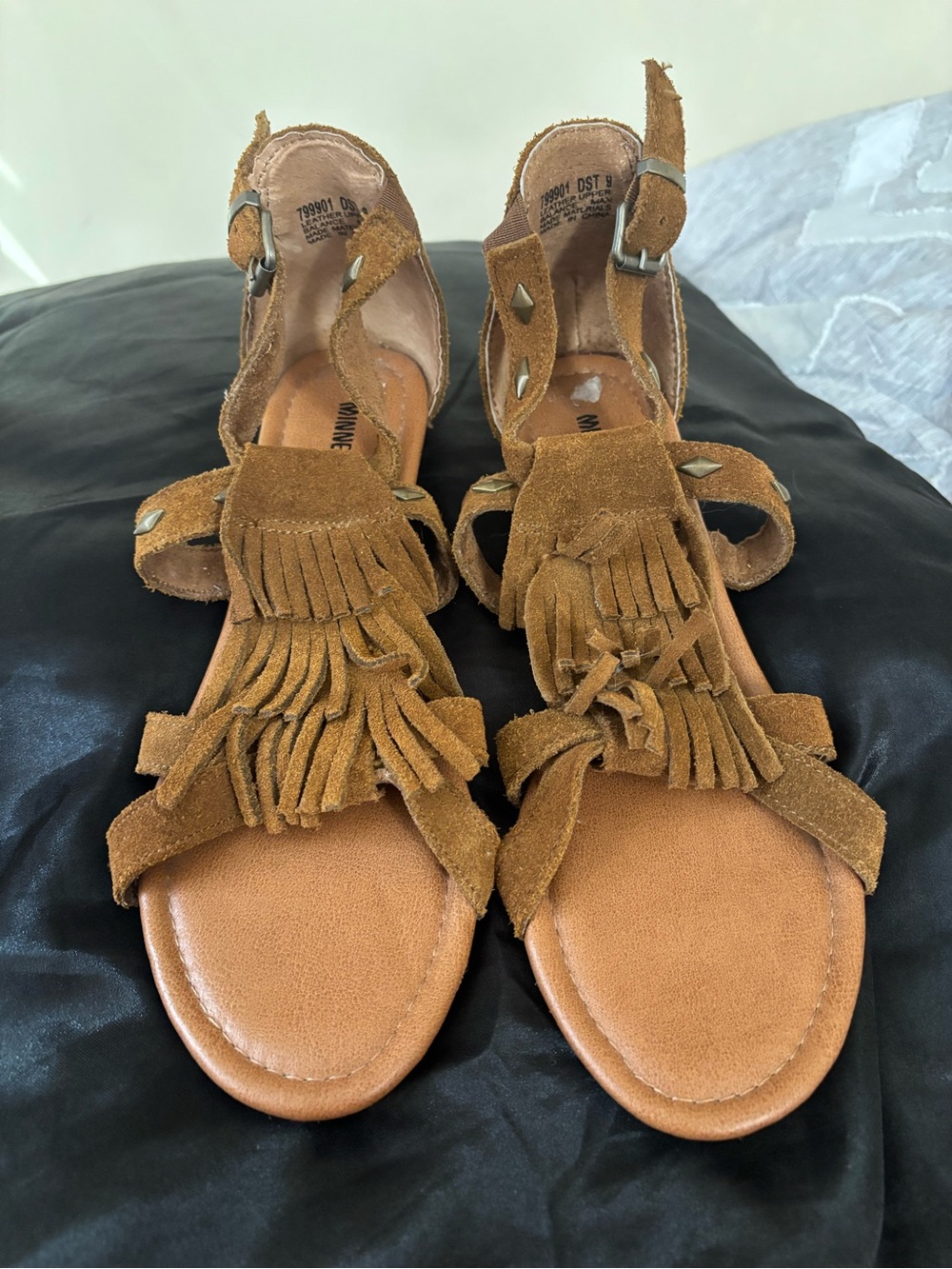 DSW Women’s Suede Fringe Gladiator Sandals in Brown